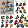 Ninjas Character Motorcycle Toy Set 8 Pieces Creative Brain Building Blocks