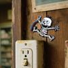 3D Skeleton Wall Decoration Electric Shock Skeleton Wall Decal Stick-On Halloween Gothic Wall Art Decor for Electric Boxes Wall Socket