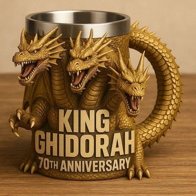Tazza 3D Anime Godzilla 70° Anniversario Mostro Occidentale Drago Marchio Tazza da Caffè Cartone Animato Tazza in Acciaio Inossidabile Tazza da Birra o Giocattoli Figure