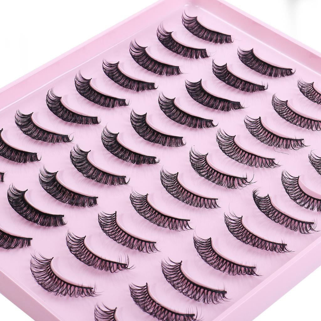 New Product Dd Chemical Fiber Russian Volume False Eyelashes 20 Pairs Thick Natural Grafted Eyelashes