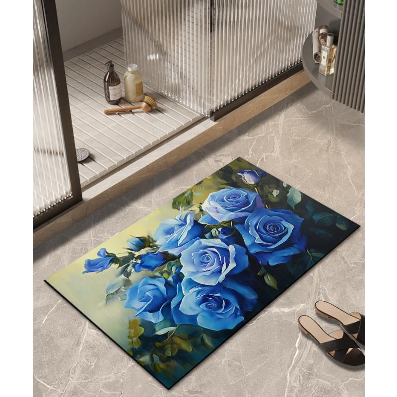 Festive Diatom Mud Floor Mat, Water-absorbent, Non-slip, Quick-drying Bathroom Floor Mat, Bathroom Door Mat, Stain-resistant Carpet At Kitchen Door