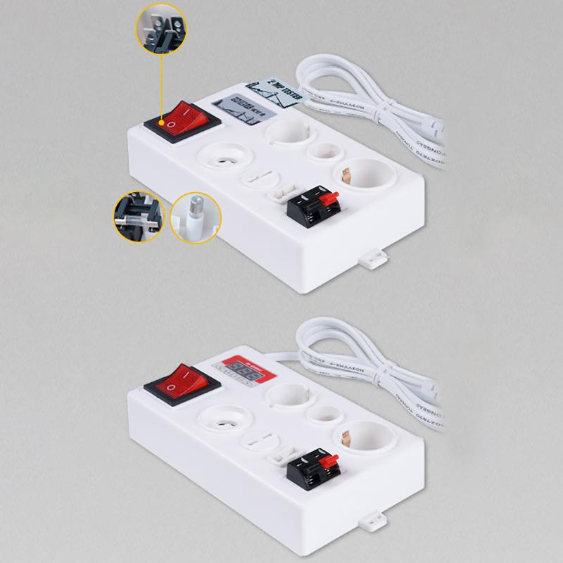 LED-Tester für E27/B22/E14/Gu10/G4-G9 Glühbirnen-Tester Mehrzweck-Tester LED-Stromspannung Leistungs-Tester