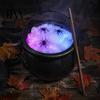Atmospheric Bar Decor Light Up Witch Cauldron DIY Set, Halloween Glowing Black Plastic Bowl with Spiders, Spooky Table Centerpiece Hocus Pocus