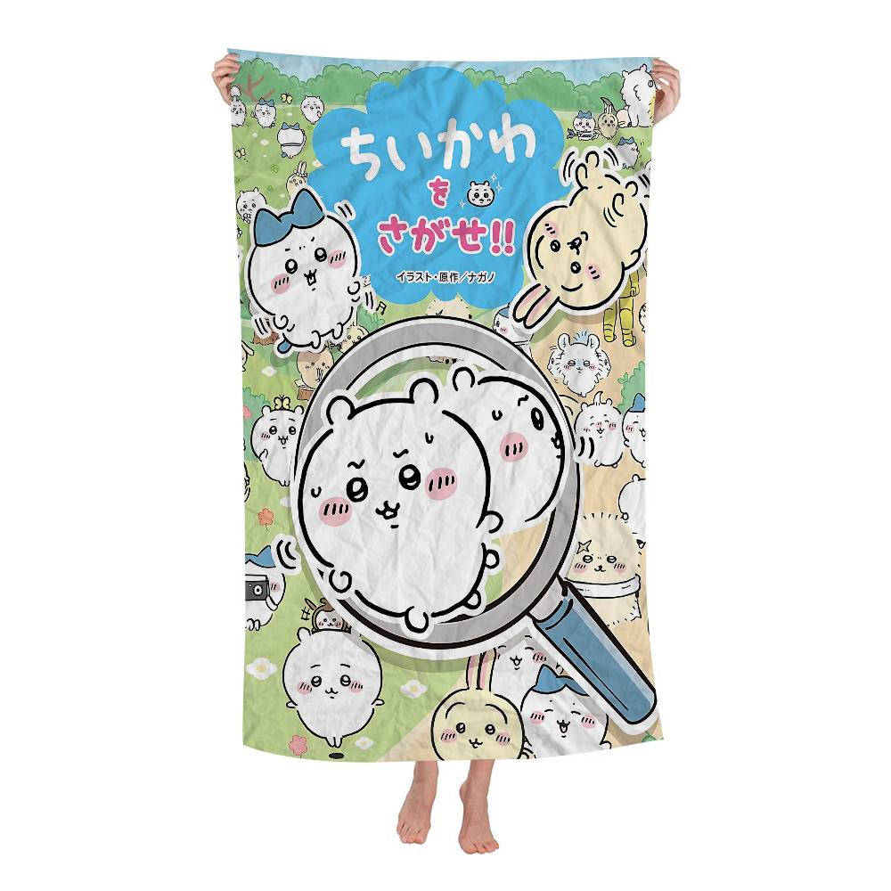 Cute Kawaii C-chii-kawaS Bath Towel Microfiber Soft Water Absorbing Breathable For Girl Kids Decorative Cartoon Beach Towel