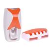 No-Drill Toothbrush Holder & Automatic Toothpaste Dispenser Wall-Mounted Set