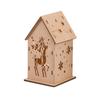 Wooden Christmas House Tabletop Decoration with Light - DIY Assembly Kit with Button Battery, for Holiday Home Decor