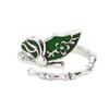 Adjustable Vintage Enamel Bamboo Leaf Butterfly Ring Women Men Minimalist Boho Statement Finger