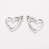 50pcs Tibetan Style Pendants Lead Free Heart Antique Silver 13x15x1mm Hole: 1.5mm