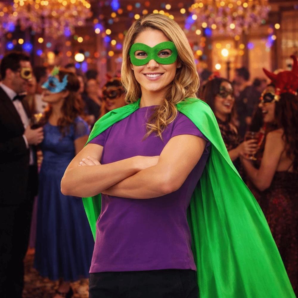 2 Stuks/Set Cosplay Kostuum Halloween Superhelden Cape Halloween Cape Kostuum Set Maskerade Dans