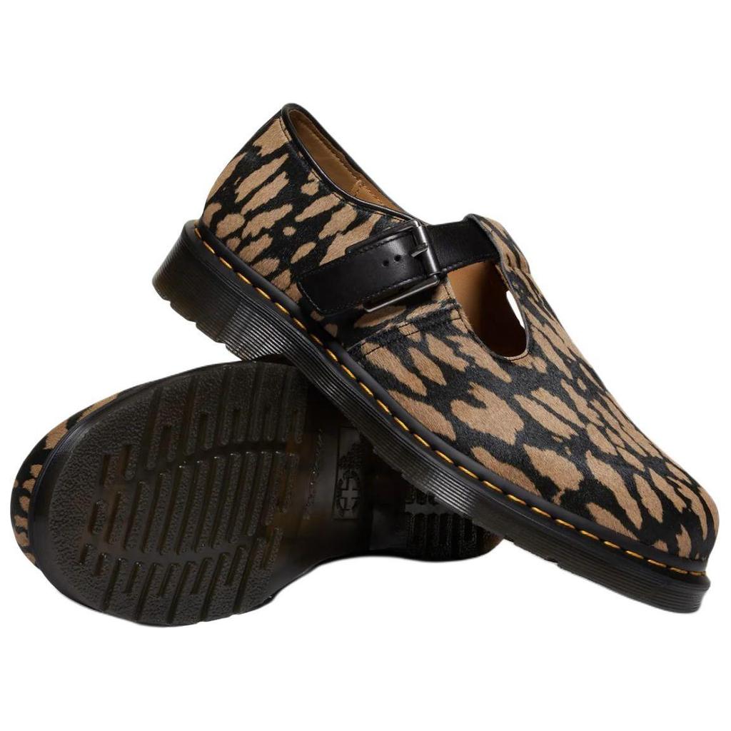 Dr. Martens T-Bar Leather Casual Versatile Mary Jane Shoes Men Shoes Leopard-Print 32135526