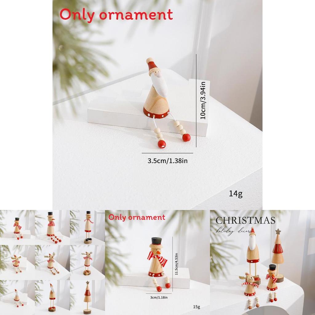 Santa Claus Reindeer Snowman Wooden Tabletop Ornament For Holiday Scene Setting