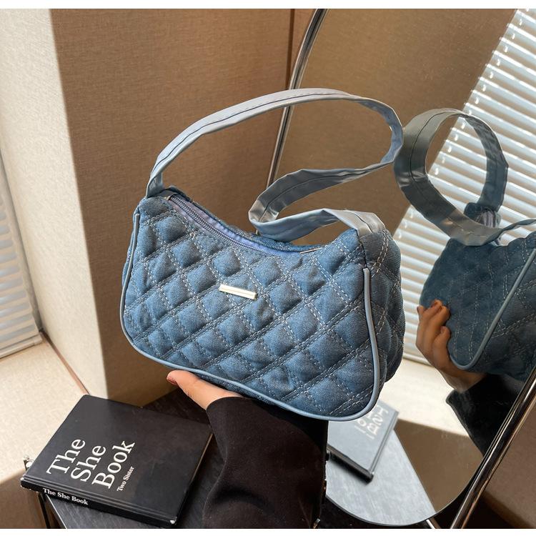 

Denim Trend Fashion 2025 New Casual Autumn Foreign Texture Simple Shoulder Crossbody Underarm Small Square Bag