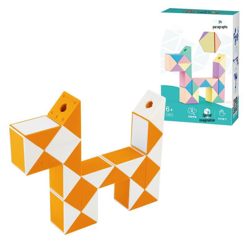 

Набор волшебных кубиков макарон: 24, 36, 48, 60, 72 секции - детская развивающая игрушка линейка 24 Sections Orange + Teaching Guide