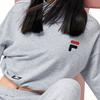 Fila Logo Print Half High Neck Sports Crop Sweatshirt Women Sweatshirt Gray F11W149215F-MG