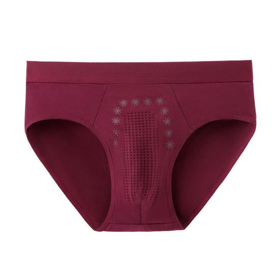 Men Briefs Elastic Mid-Waist Design Solid Color U-Convex Panties High Elasticity Comfortable Fit Underwear