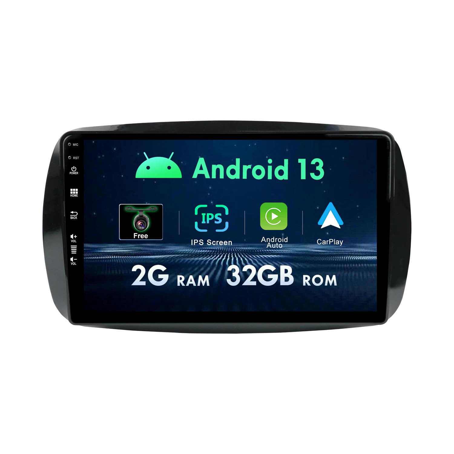 

MISONDA Android Car Radio Stereo Player with IPS Touchscreen for Smart 453 Fortwo GPS Mirror BT 2-Din 9-inch Mercedes-Benz 2014-2020, Navigation,