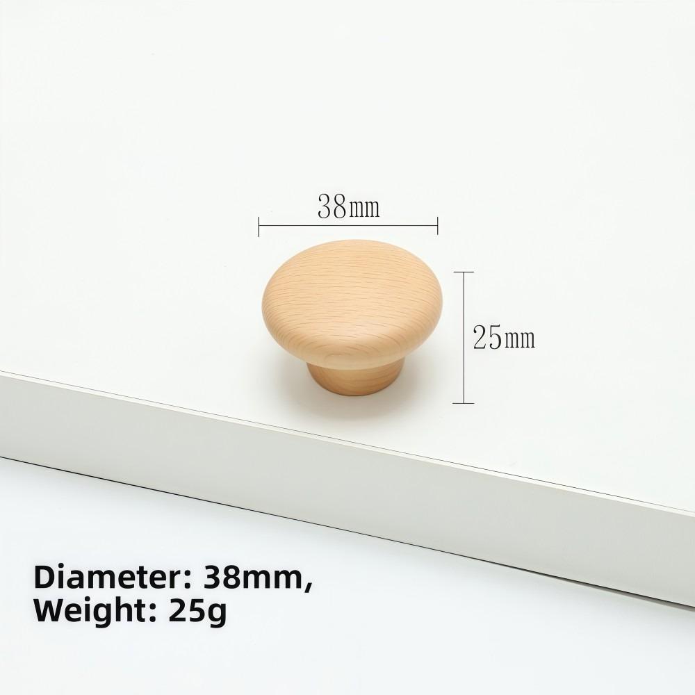 Nordic Style Cabinet Knob Handle Wooden Round Wardrobe Drawer Handles Square Solid Wood Lockers Knob Handle Cabinet Doors