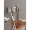 Bathroom Toothbrush Holder For Home Use, Wall-Mounted Minimalist Dustproof Toothbrush Hanger Without Drilling, With Automatic Closing Cover