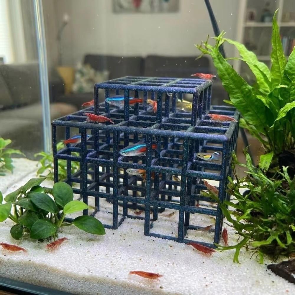 3D Printed Fish Tank Hideout Grid Multi-level Shrimp Hiding Place Aquarium Decoration