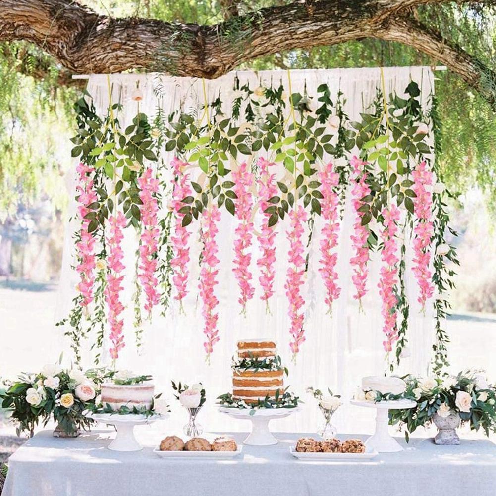 12 Stück Künstliche Blumengirlande Hochzeitsfeier Dekoration