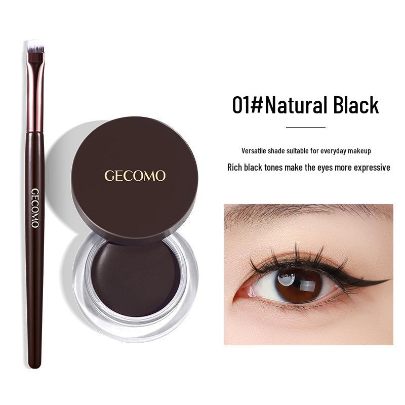 GECOMO Waterproof Eyeliner & Eyebrow Gel with Brush - Long-lasting, Smudge-proof, and Natural Look