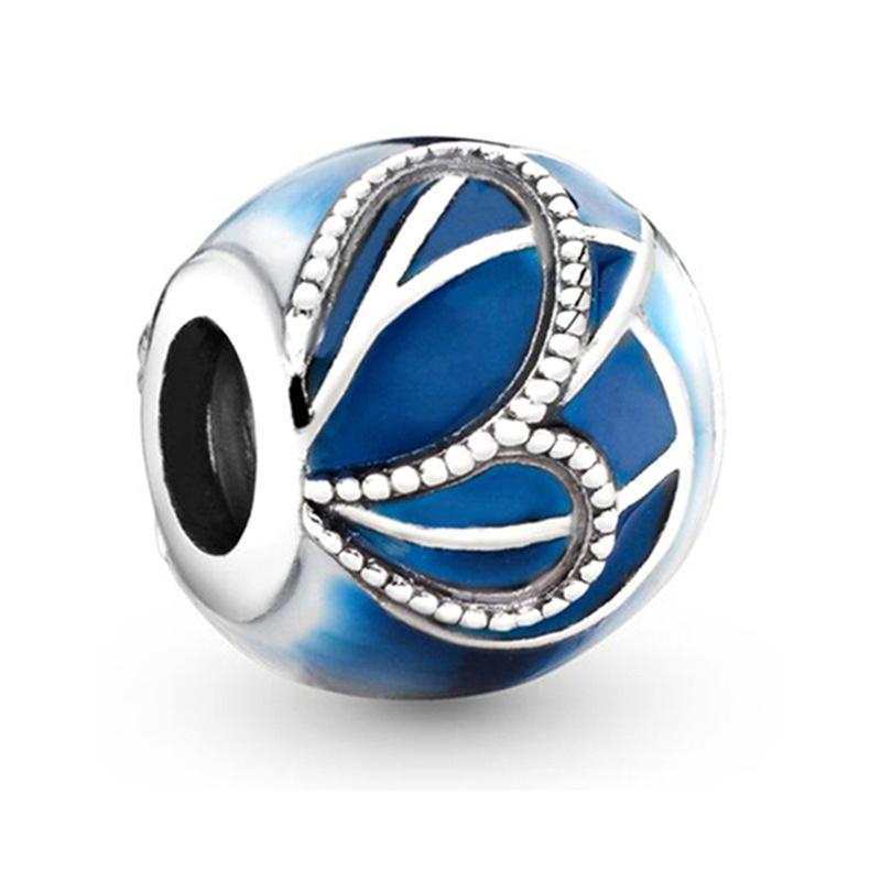 Silver Plated Blue Starry Sky Pendant Alloy Set Star Earth Bead Bracelet & Necklace DIY Jewelry Accessories Series