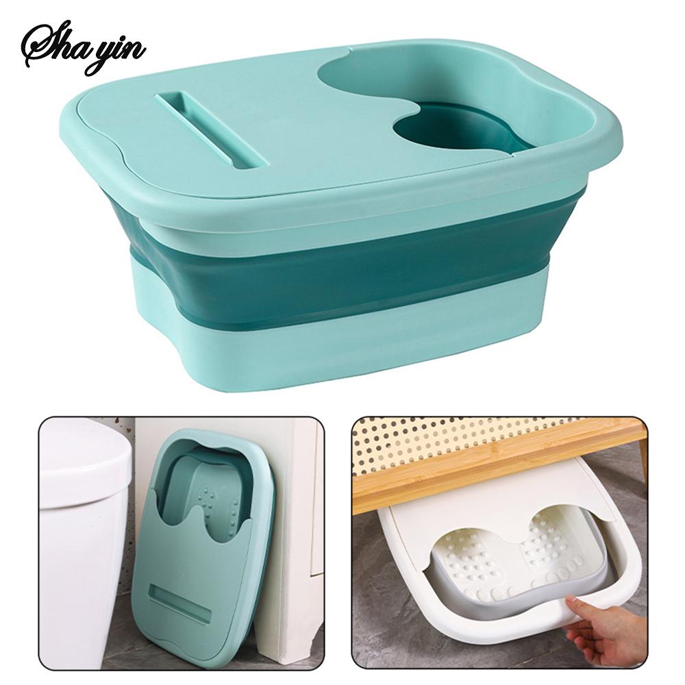 Foldable foot bath tub – portable, covered basin with ergonomic design, suitable for travel and home use