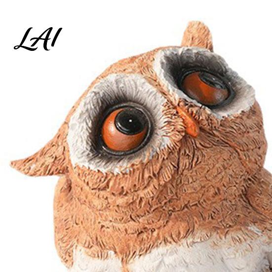 Warm Atmosphere Room Decor Parent-child Desktop Ornament Retro Style Miniature Animal Statue Owl Figurine for Desk Resin Figurines Micro Landscape,