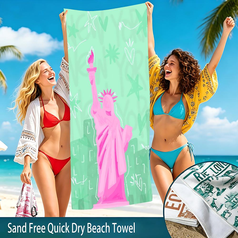 Majestic S-Statue of LibertyS Towel Beach Towel Oversized Super Absorbent Soft Swim BeachTowels for Men, Women