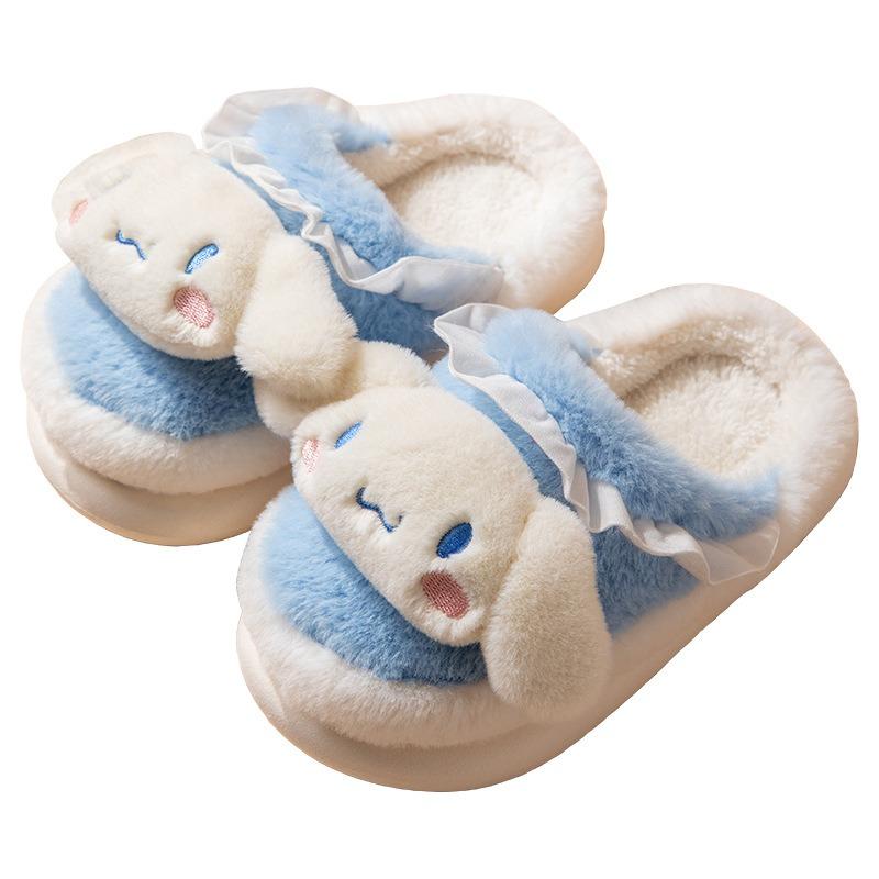 Children's Cotton Slippers Autumn and Winter Girl Princess Cute Hello Kitty Household Indoor Non-slip Sanrio Parent-child Hair Drag Man