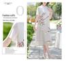 Chinesischer Stil Chiffon Qipao Kleid: Sommer-Zweiteiler-Look für Frauen mittleren Alters & ältere Frauen