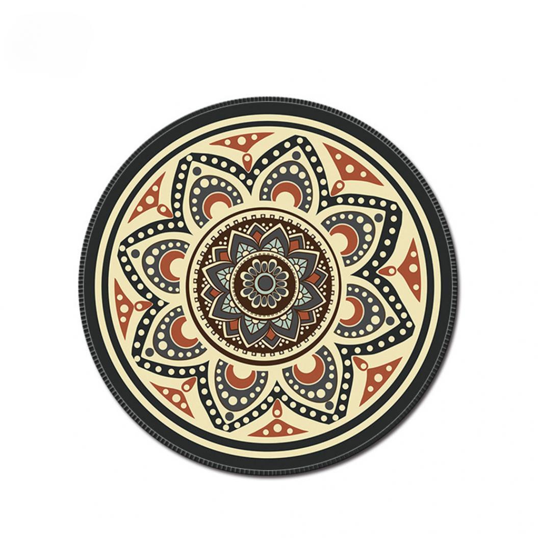 

1шт винтажный богемный круглый коврик для мыши компьютерный 3D игровой противоскользящий коврик для мыши