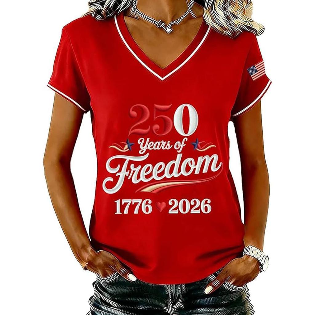 Women's Casual Round Neck Short Sleeve Pullover Printed T-Shirt Top