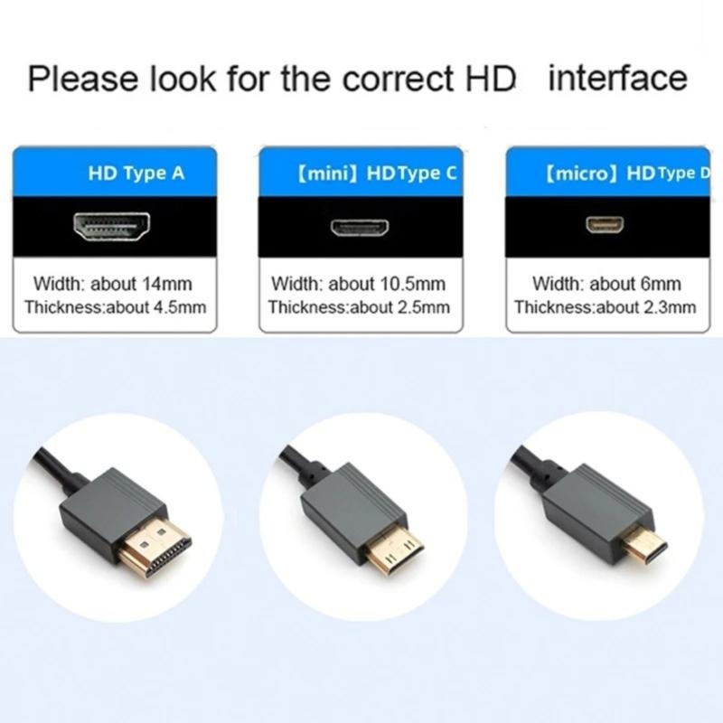 Quality 8K HDMIsto Mini HDMIs Cord with Ergonomic Design for Easy Plugging&Unplugging Ensures Stable Signal Transmission