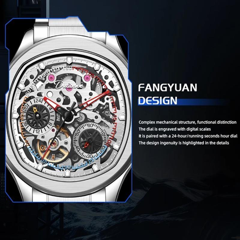 Top-Marke Luxus Skelett Tourbillon Automatische Mechanische Uhr für Herren Sport Vollstahl Wasserdichte Uhren