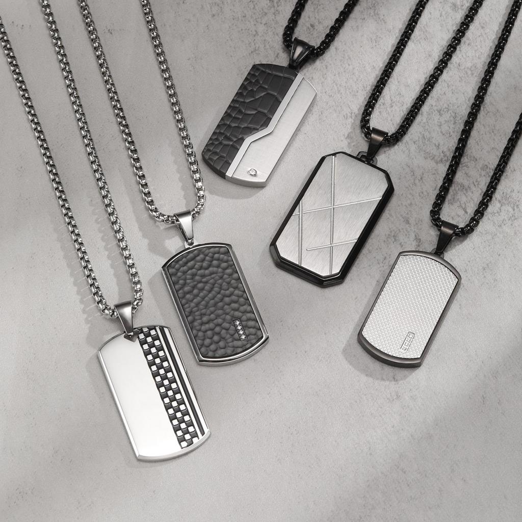 Stylish Dogtags Necklace for Men Boy,Waterproof Stainless Steel Pendant Necklaces,Birthday Anniversary Jewelry Gift