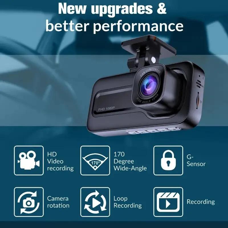 A98 Full HD 1080P Three-Lens Dash Cam: Front, Rear, Interior Infrared Video Recorder