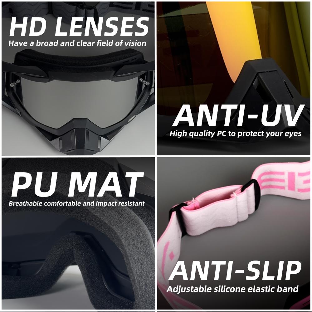 Motokros Gözlük Motosiklet Güneş Gözlüğü Adam MTB ATV Maskesi Rüzgar Geçirmez Koruma Kayak Bisiklet Yarışı Off-Road Gözlük