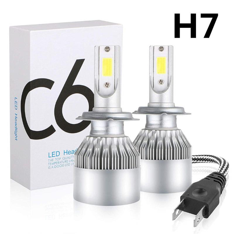 2PCS Waterproof Led Headlights Kits6000K White Light Hi/Lo Beam Car Bulbs Fog Lamps Driving Bulbs