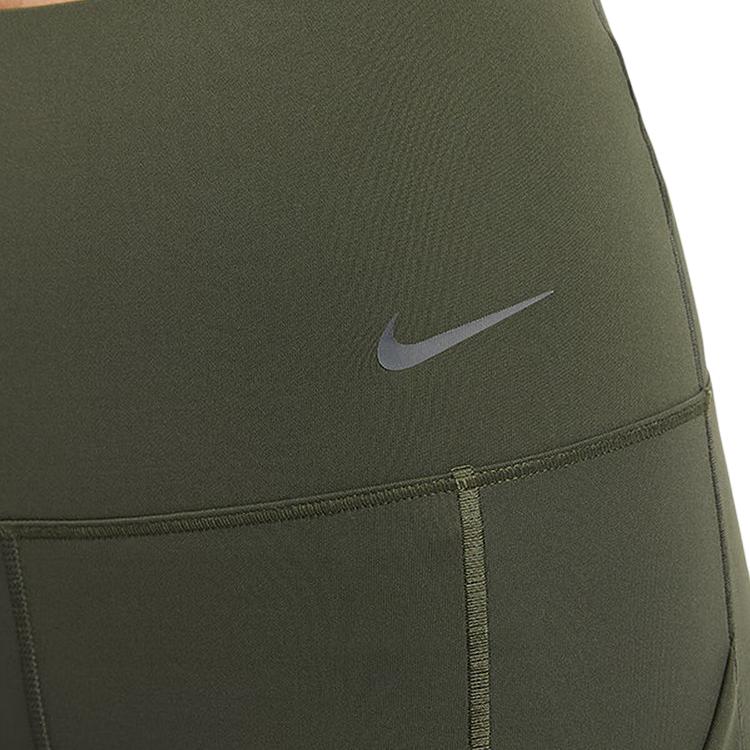 Nike High Waist Quick-Dry Slim Fit Cropped Sports Pants Women Bottoms Olive-Green DQ5898-325