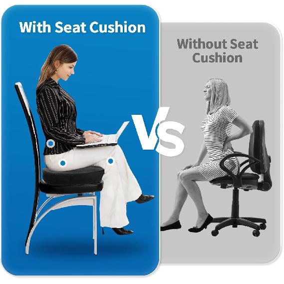 Car Seat Cushion, Memory Foam Cushion Non Slip for Wheelchair, Cars, Desk, Gaming & Office Chairs, Ergonomic Cushions Pad for Tailbone Pain Relief