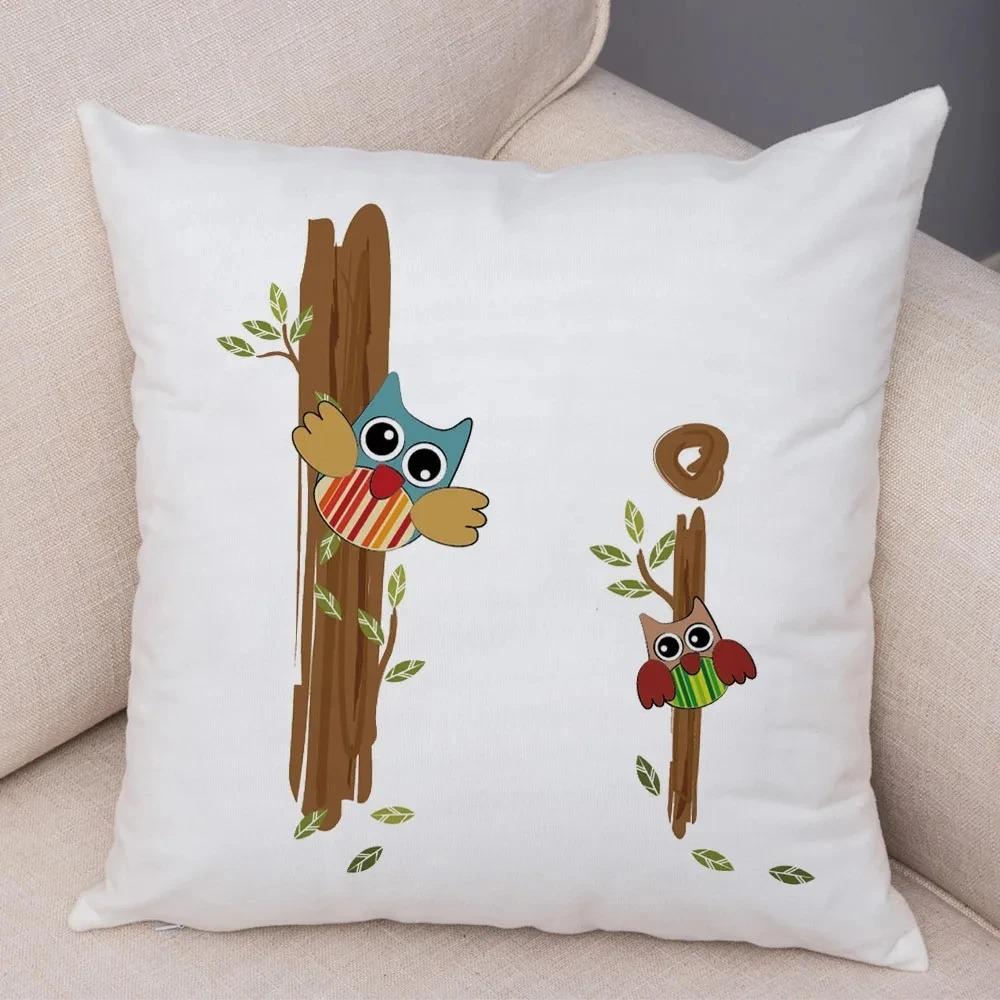 Owl Letter Decorative Pillowcase Car Ornaments Office Living Room Sofa Home Pillowcase