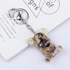 Crystal Resin Bear Keychain - Creative Hugging Bear Design for Car Keys