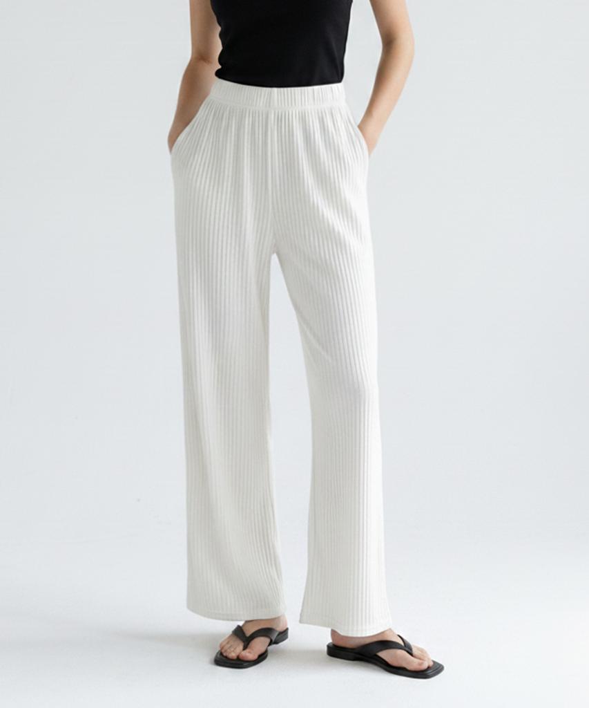 Ford Fit Pleated Wide Elastic Pants_2Color