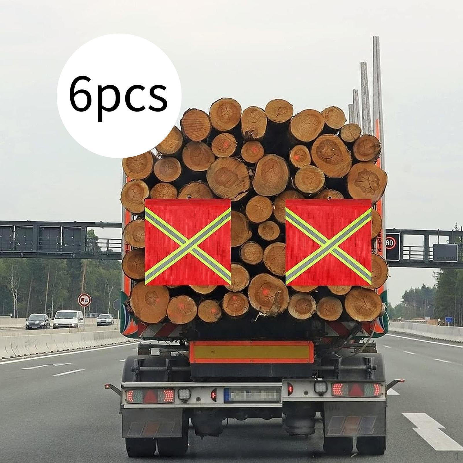 

6x Флаги безопасности для грузовика, всепогодные, с петлей и светоотражающей полосой, сетчатые, простые в установке, буксировочные