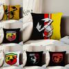 A-Abarth Scorpion Pillow Case Anti-dustmite Pillowcase Invisible Zipper Silky Short Plush Sofa Cushion Cover
