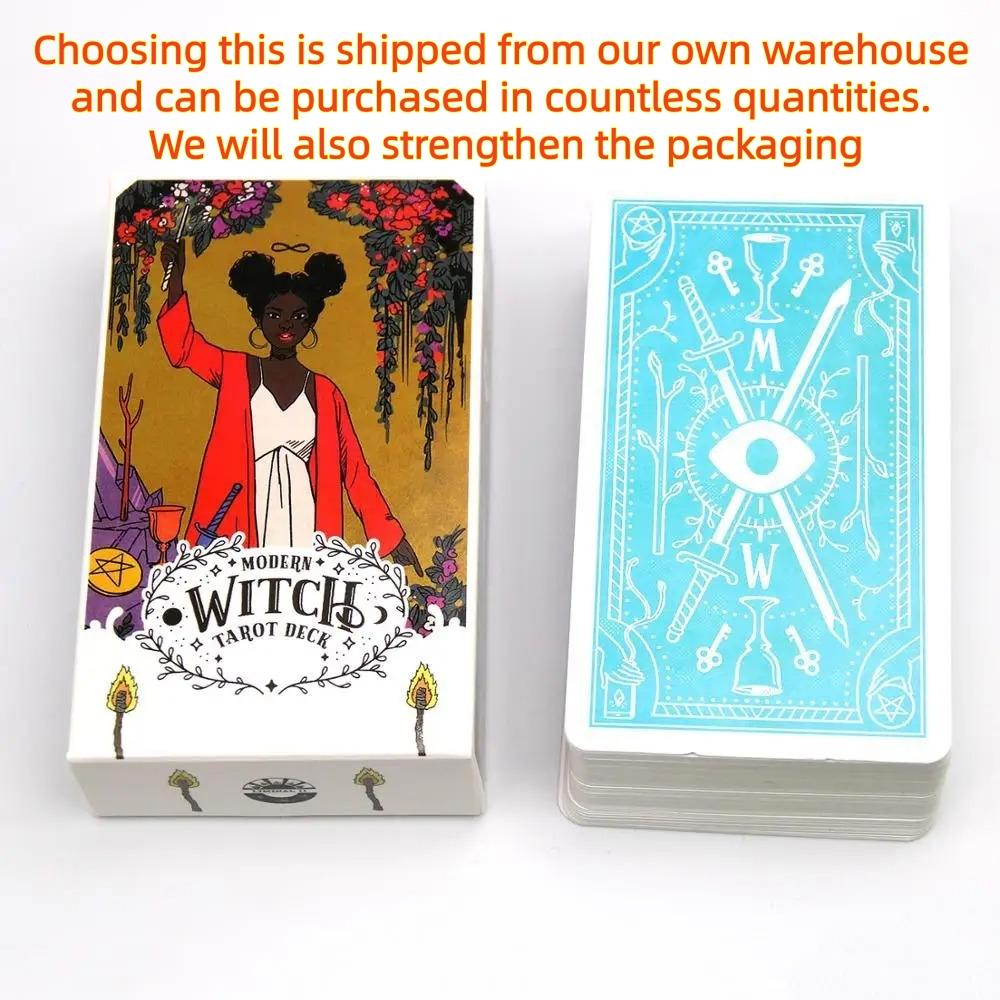 Modern Witch Tarot Deck English Version Tarot Card Deck Board Game PDF Guidebook Divination Fate for Women Girls Personal Use