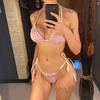 8 Colors Halter Ribbed High Leg Cut Bikini Female Swimsuit Women Swimwear Two-pieces Bikini set Bather Bathing Suit Swim