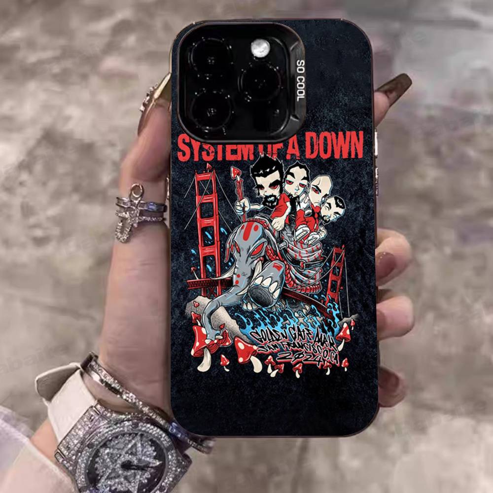 Metal Band System Of A Down For IPhone 17 16 15 14 13 12 11 Pro Max Plus Matte Color Back Phone Cover