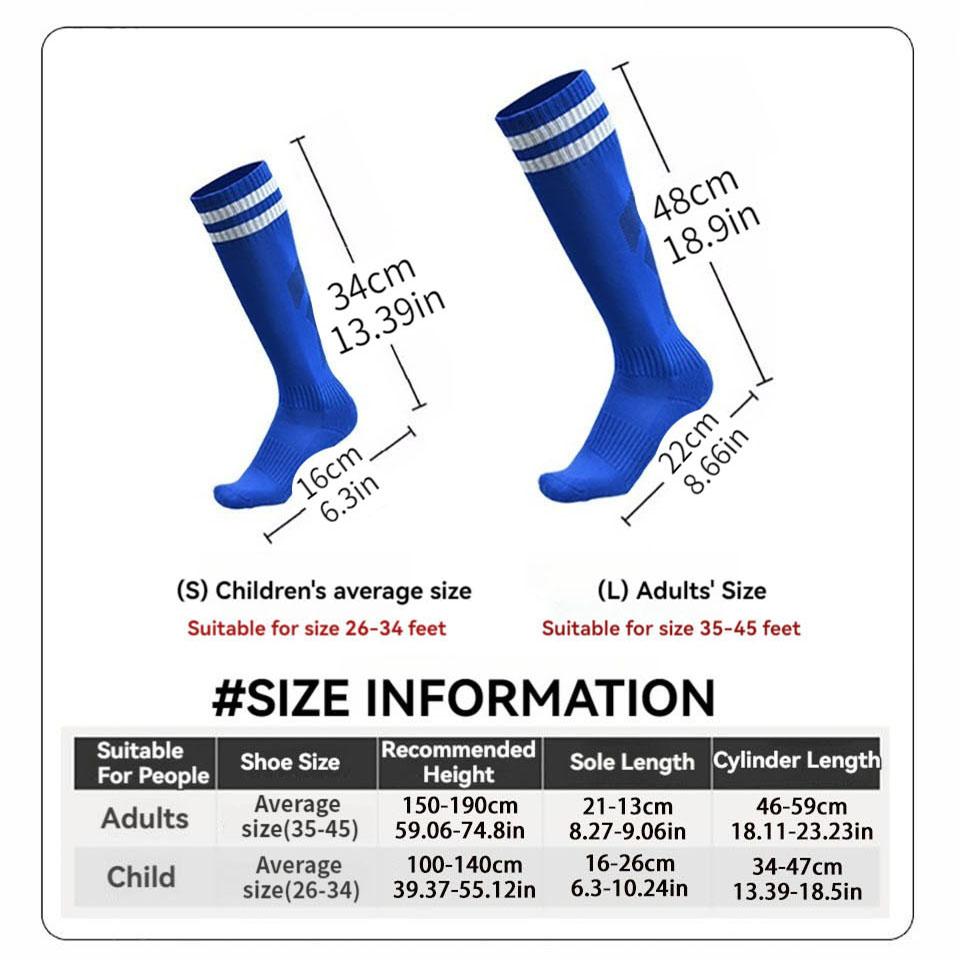 Loogdeel Kids Youth Adult Soccer Socks Stripe Knee High Softball Baseball Sports Socks Breathable Football Socks for Men Women
